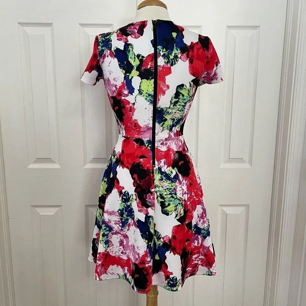 Milly For Design Nation Womens Rosabella Combo Fit and Flare Scuba Dress Size 2 - Picture 5 of 7